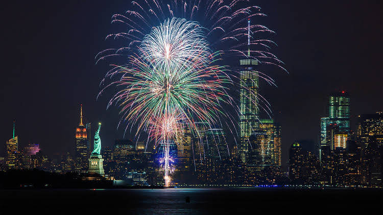 a group of fireworks in the sky