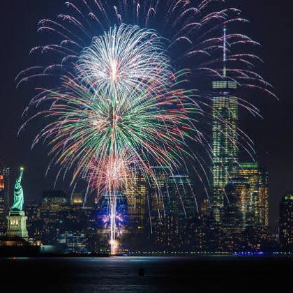 a group of fireworks in the sky
