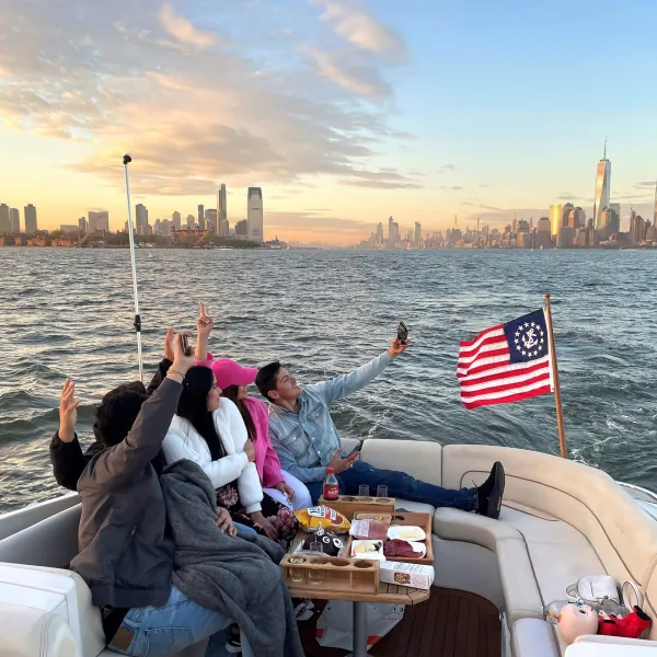 party on a private charter boat in nyc at night