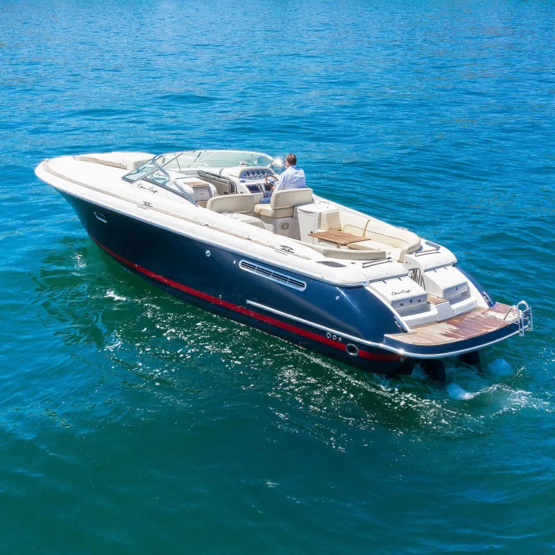 a boat for rent in NYC floating in blue water