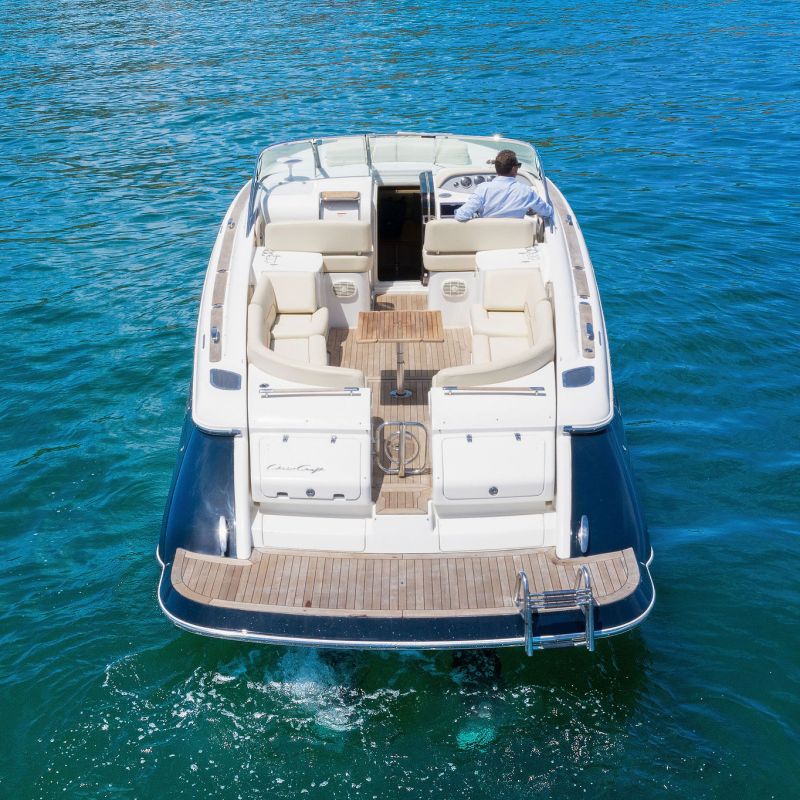 beautiful yacht charter in NYC with one man on the boat