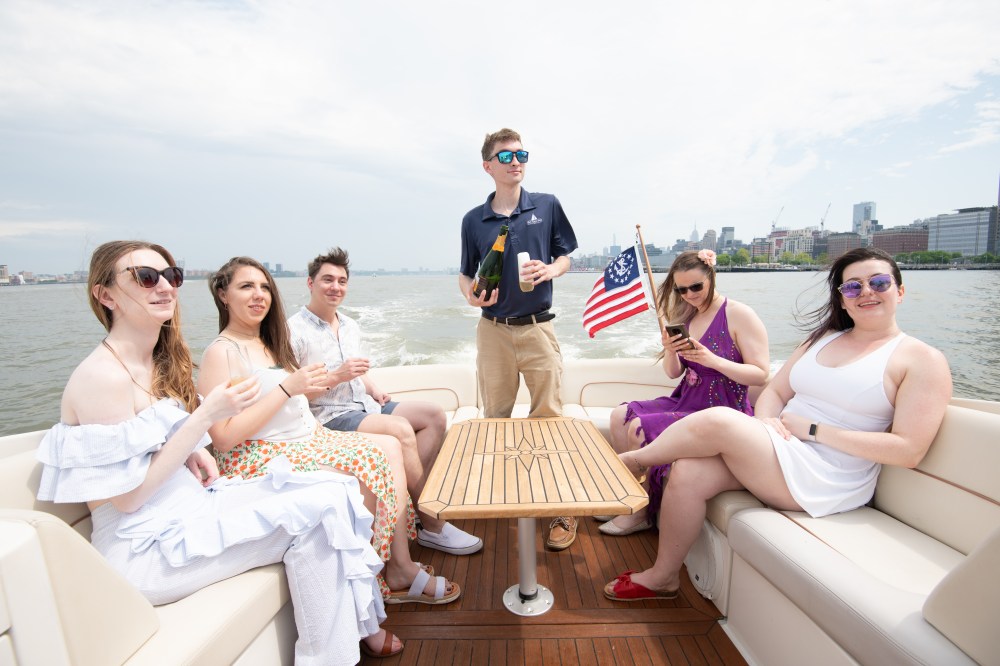 6 people on a boat charter in NYC